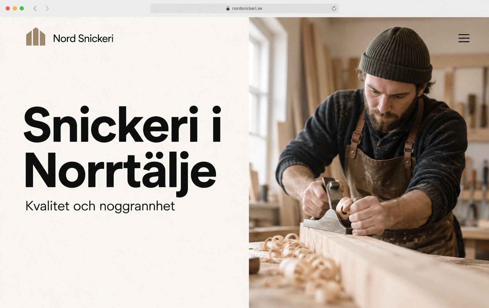 Skärmbild av Nord Snickeri